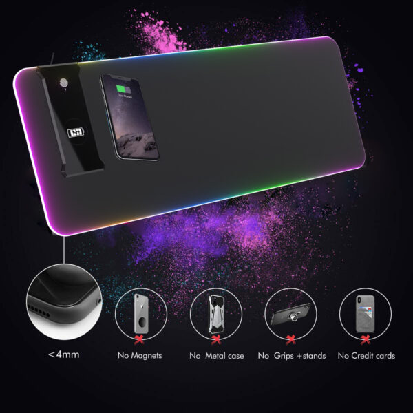 10W RGB Wireless Charging Mouse Pad - Imagem 8
