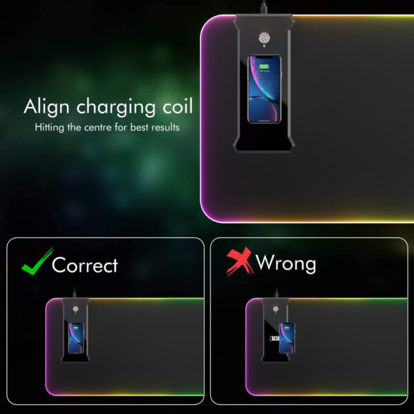 10W RGB Wireless Charging Mouse Pad - Imagem 7